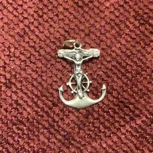 Sterling Silver Mariners Anchor Cross Pendant